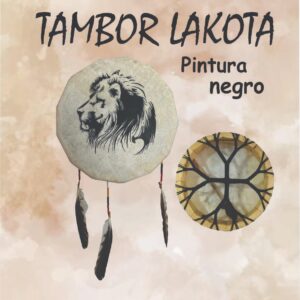 TAMBOR CEREMONIAL LAKOTA PERSONALIZADO PINTURA NEGRO