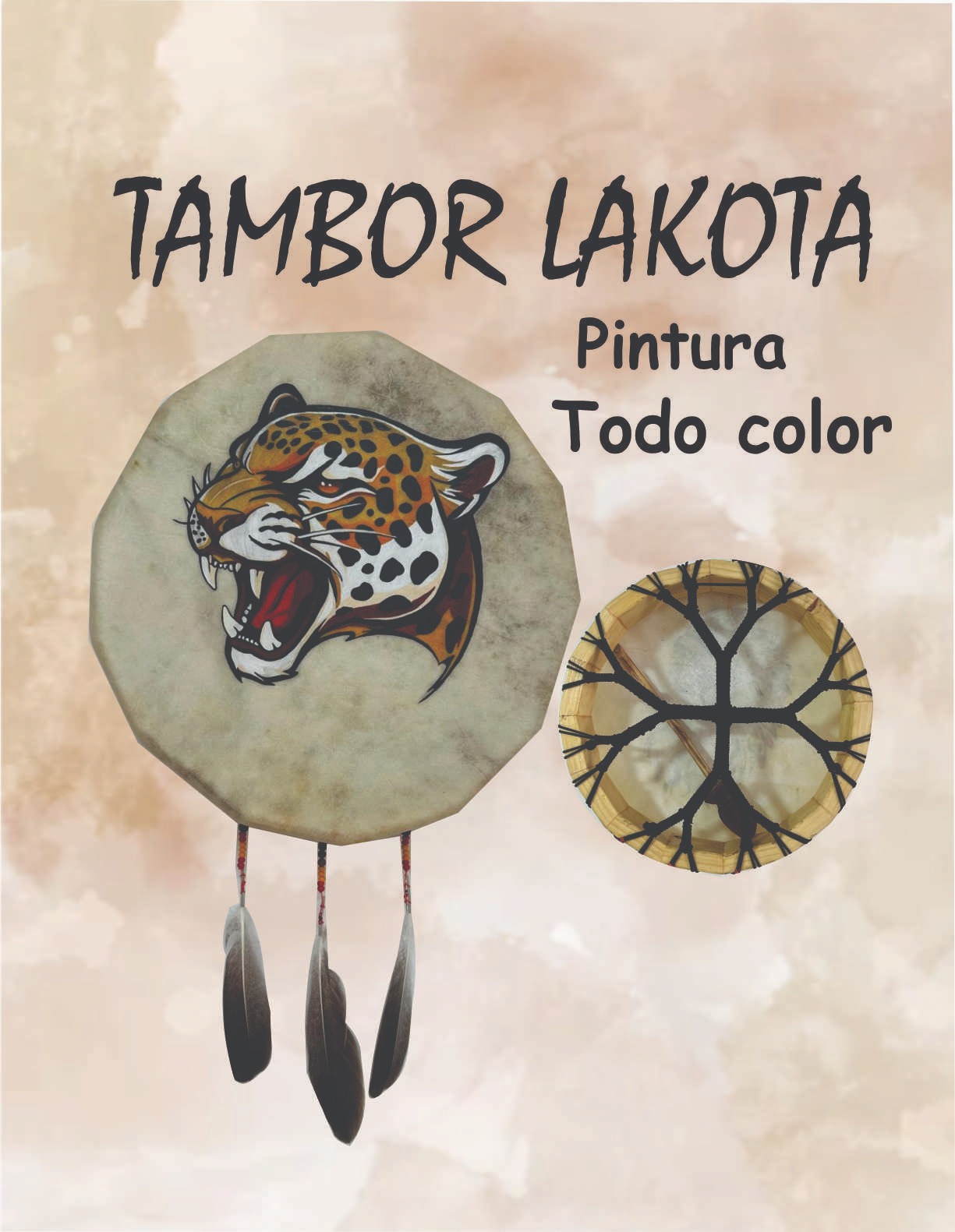 TAMBOR CEREMONIAL LAKOTA PERSONALIZADO FULL COLOR